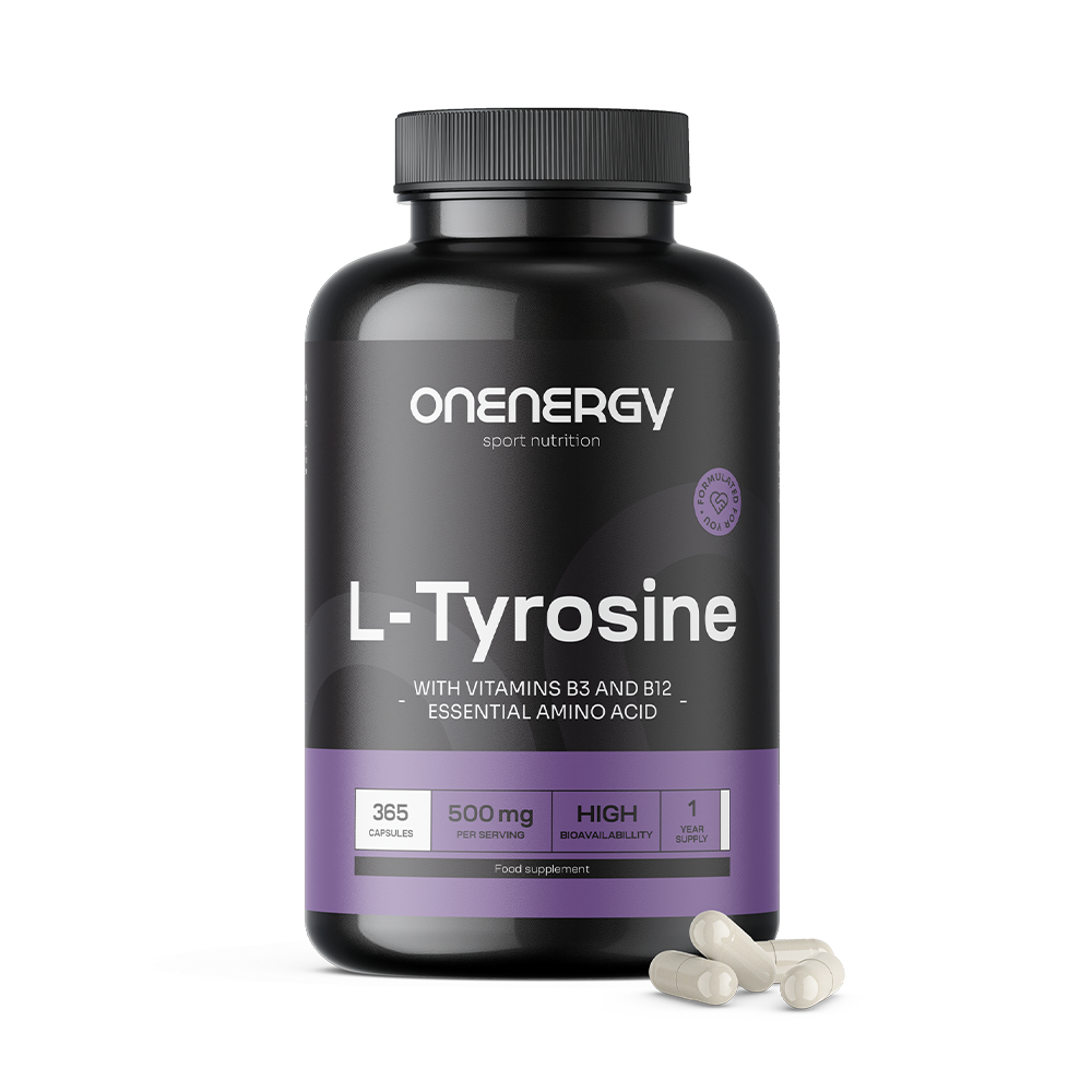 L-Tyrosin 500 mg mit den Vitaminen B3 und B12.